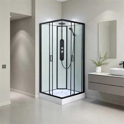 Squre douchecabine met luxe topdouche
